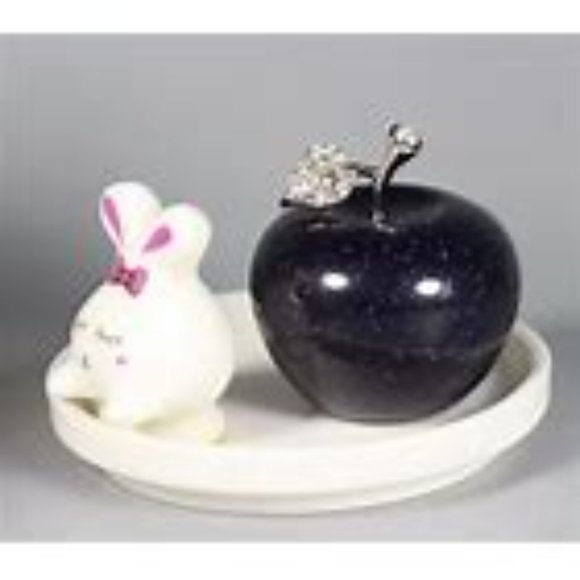 Blue gold sandstone Apple Quartz Crystal Figurine - Picture 2 of 2